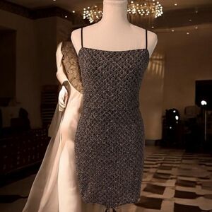 Iris Black and Gold Mini Dress